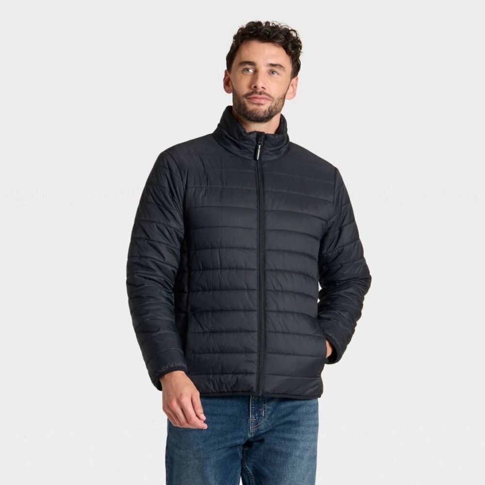 Men's Lightweight Puffer Jacket - Goodfellow & Co Black S
